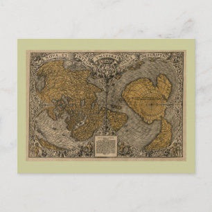 Postale Classic 1531 Carte du monde antique par Oronce Fin