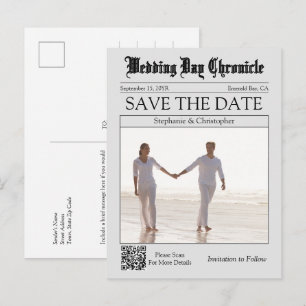 Postale Classique Carte de Faire-Part de Mariage Code QR J