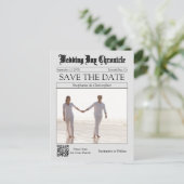 Postale Classique Carte de Faire-Part de Mariage Code QR J (Debout devant)