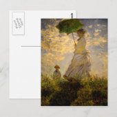 Postale Claude Monet - Femme avec Parasol (1875) Carte pos (Devant / Derrière)