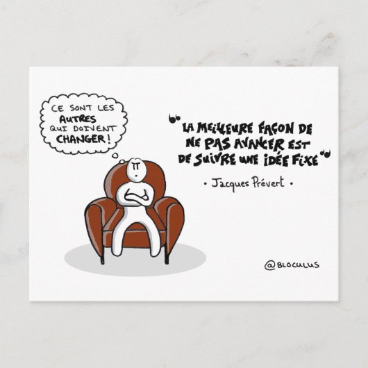 Postale Coaching carte : "Suivre une idée fixe..." (Devant)
