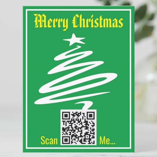 Postale Code QR sur une carte de Noël