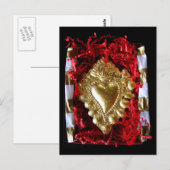 Postale Coeur flamboyant — carte pour notes (Devant / Derrière)