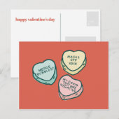 Postale Coeurs Conversation Coeurs Drôle Carte de Saint Va (Devant / Derrière)