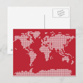 Postale Coeurs de carte du monde (Devant / Derrière)