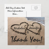 Postale Coeurs Merci Écrits Dans Mariage De Sable Carte Po (Devant / Derrière)