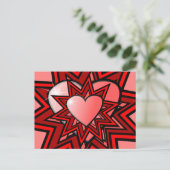 Postale Coeurs roses en Rouge abstrait Design Carte postal (Debout devant)