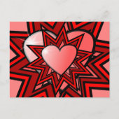 Postale Coeurs roses en Rouge abstrait Design Carte postal (Devant)