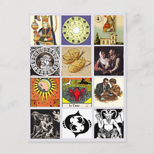 Postale Collage d'art de la carte Tarot Teller Fortune Zod (Devant)