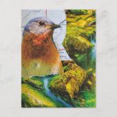 Postale Collage de carte de la forêt Bluebird (Devant)