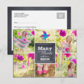 Postale Collage marqué Carte de remerciements fête d'anniv (Devant / Derrière)