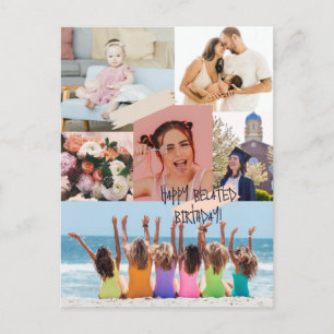 Postale Collage photo moderne Bonne carte d'anniversaire t