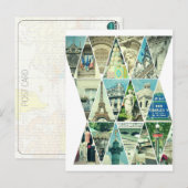 Postale Collage photo Triangle Paris tendance - Carte post (Devant / Derrière)