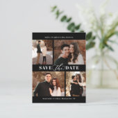 Postale Collage Raffiné Moderne Enregistrer La Date Carte  (Debout devant)