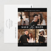 Postale Collage Raffiné Moderne Enregistrer La Date Carte  (Devant / Derrière)