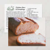 Postale Collecte de la carte de recette de pain de rupture (Devant / Derrière)