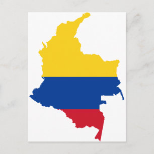 Postale Colombie Carte du drapeau CO