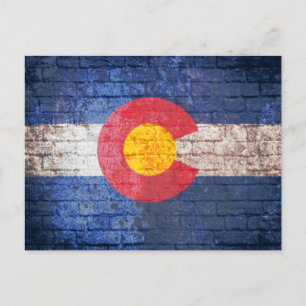 Postale Colorado drapeau grunge mur de brique carte postal