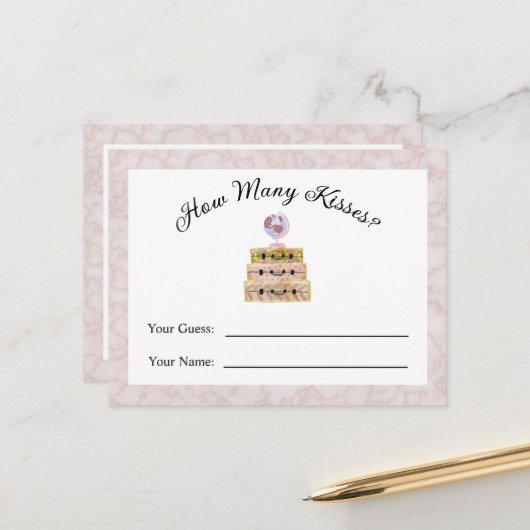 Postale Combien de Baisers Répondre Carte thème Voyage (Devant/Arrière en situation)