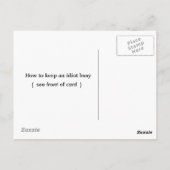 Postale Comment garder un idiot occupé, carte (Dos)