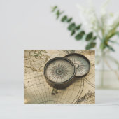 Postale Compas antique sur la carte (Debout devant)