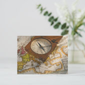 Postale Compas antique sur la carte (Debout devant)