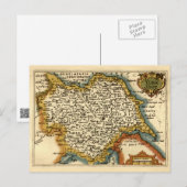 Postale Comté du Yorkshire Angleterre Ancienne Carte Atlas (Devant / Derrière)