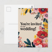 Postale Conception de carte de Faire-part de mariage flora (Devant / Derrière)