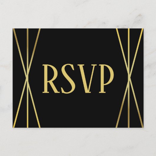 Postale Conception Mid Mod Noir - RSVP/Dinner Choix Carte  (Devant)