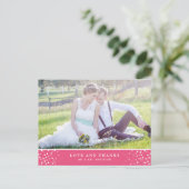 POSTALE CONFETTI BLANC | CARTE POSTCARD MARIAGE ROSE (Debout devant)
