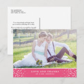 POSTALE CONFETTI BLANC | CARTE POSTCARD MARIAGE ROSE (Devant / Derrière)