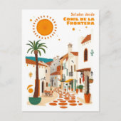 Postale Conil de la Frontera Espagne Ville blanche Carte p (Devant)