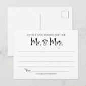 Postale Conseils et vœux pour la carte de M. et Mme (Devant / Derrière)