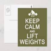 Postale Conserver le calme et les poids de levage carte po (Devant / Derrière)