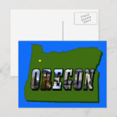 Postale Contour de la carte de l'Oregon et texte d'image (Devant / Derrière)