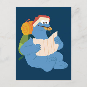 Postale Cookies Monster Lire Une Carte