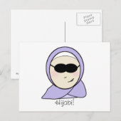 Postale Cool Hijabi - musulman hijab fille carte d'impress (Devant / Derrière)