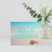 Postale Coquilles de plage Mers et salutations Carte de No (Debout devant)