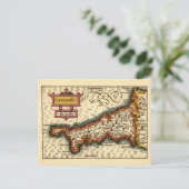 Postale Cornwall, Cornwaile Comté Angleterre Carte Antiqua (Debout devant)