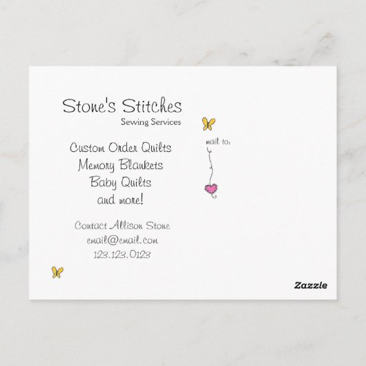 Postale Correctifs, carte publicitaire (Dos)