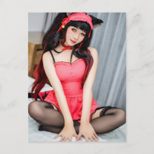 Postale Cosplay Anime Jolie Beauté Asiatique Photo Carte P