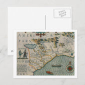 Postale Côte de Caroline du Nord, détail de la carte intit (Devant / Derrière)