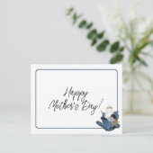 Postale Côte mer océan bleu iris carte de fête des mères (Debout devant)