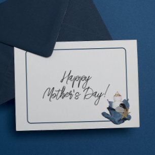 Postale Côte mer océan bleu iris carte de fête des mères