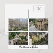 Postale Cotswolds architecture texte blanc carte de collag (Devant / Derrière)
