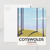 Postale Cotswolds paysage carte de voyage ferroviaire (Devant / Derrière)