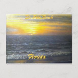 POSTALE "COUCHER DE SOLEIL À ST. PETE BEACH FLORIDE CARTE 