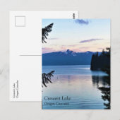 Postale Coucher de soleil au lac Crescent, Oregon Carte po (Devant / Derrière)