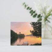 Postale Coucher de soleil d'Adirondack sur une carte posta (Debout devant)