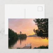 Postale Coucher de soleil d'Adirondack sur une carte posta (Devant / Derrière)